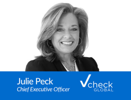 julie peck, vcheck global